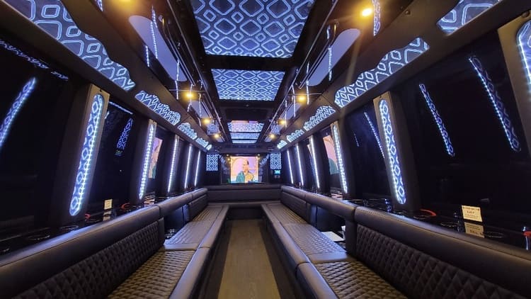 Kissimmee 40 Passenger Limo Bus Interior